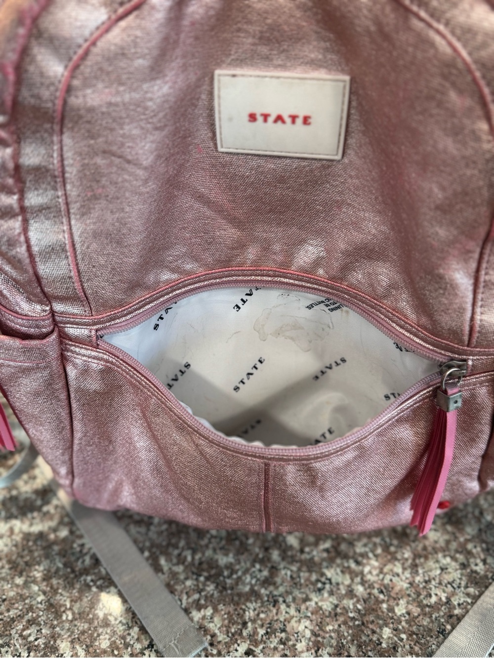 STATE Shimmer Pink Mini Backpack - Picture 4 of 5
